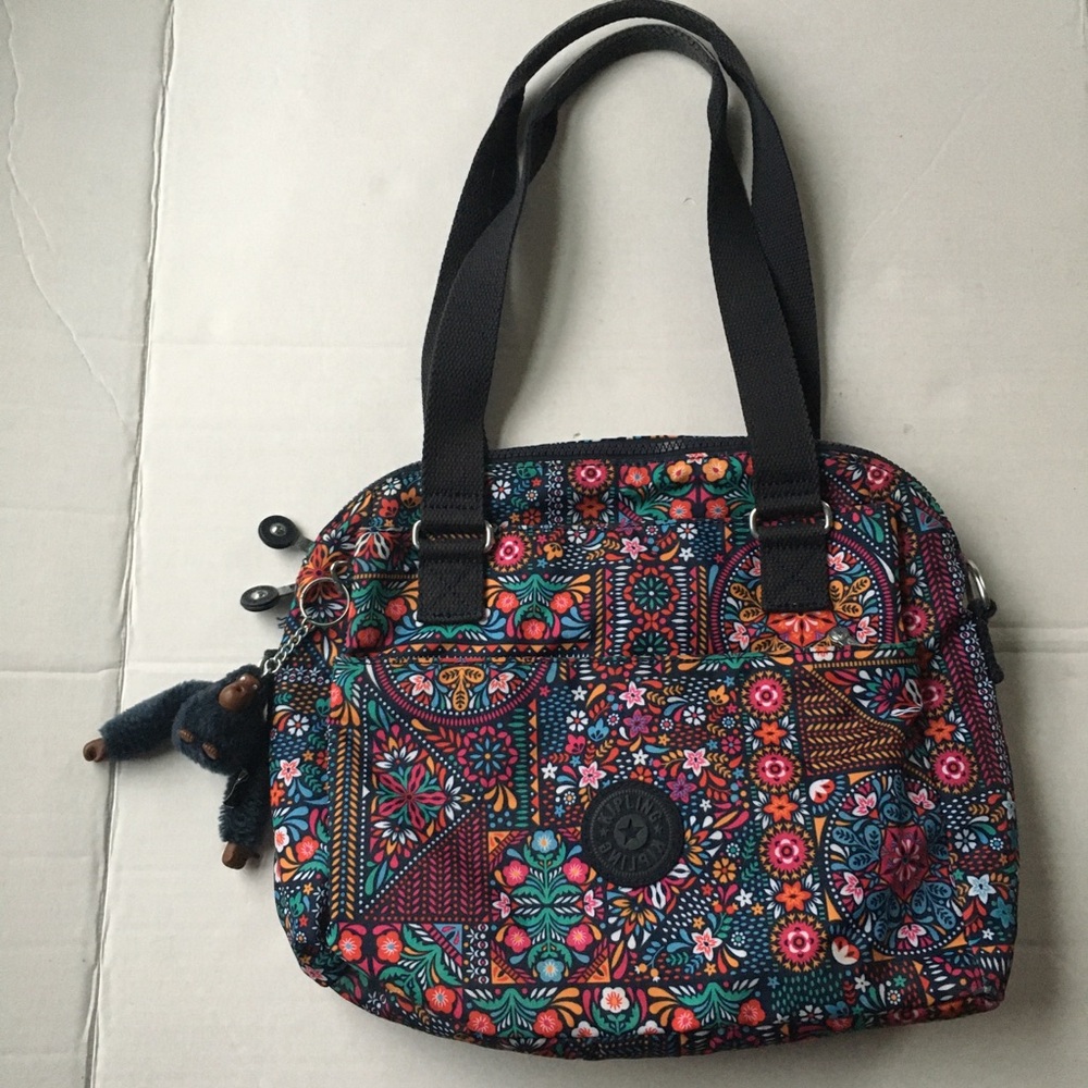 Kipling Felicity Bag Dizzy Darling Print Shoulder Bag with Key Charm Gor…
